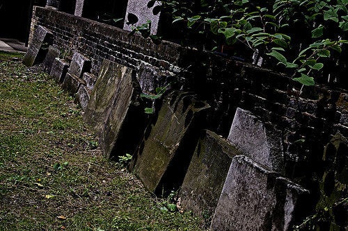 Some of the headstones in St James Gardens, Camden.