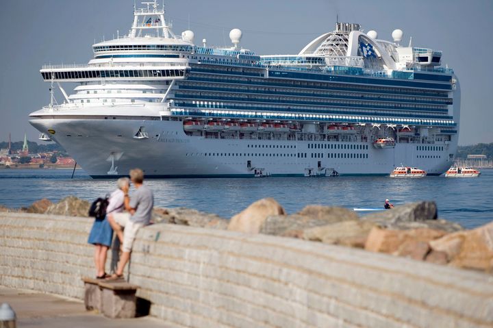 The Emerald Princess cruise ship anchored in southern Sweden in 2009 