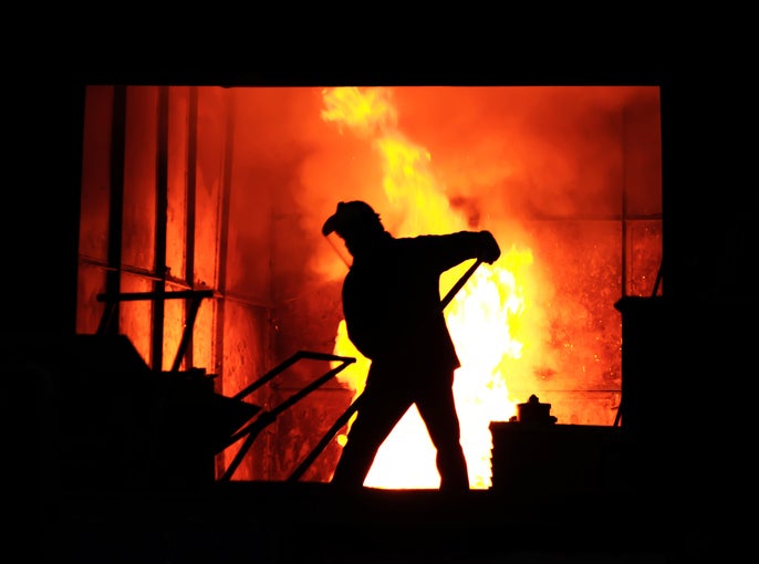 American steel mill worker