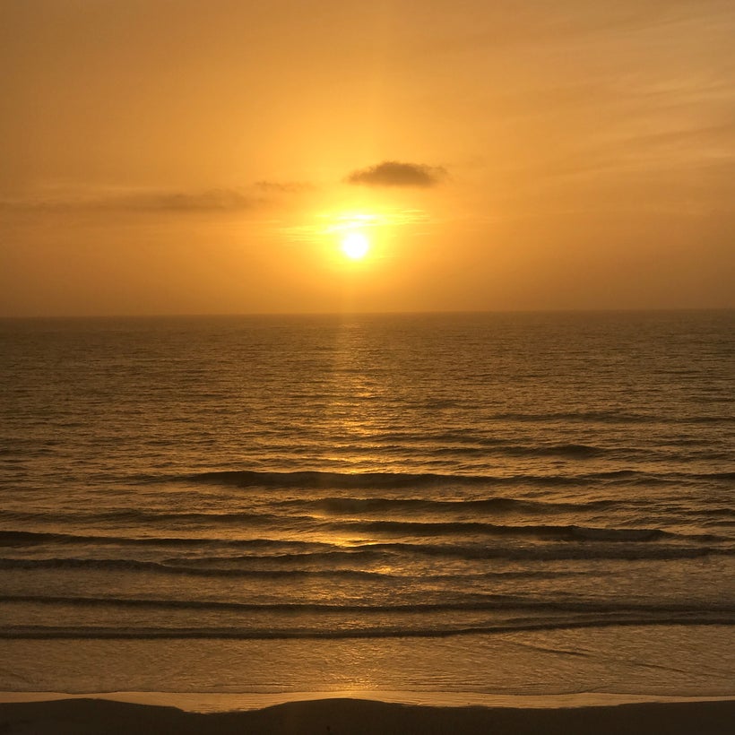 A sunrise in June.