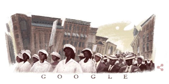 <p>Today’s Google Doodle honors The Silent Parade </p>
