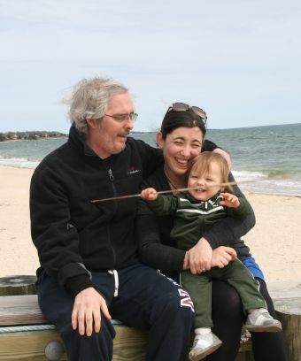 The author with her family, two weeks before her husband passed away in 2012.