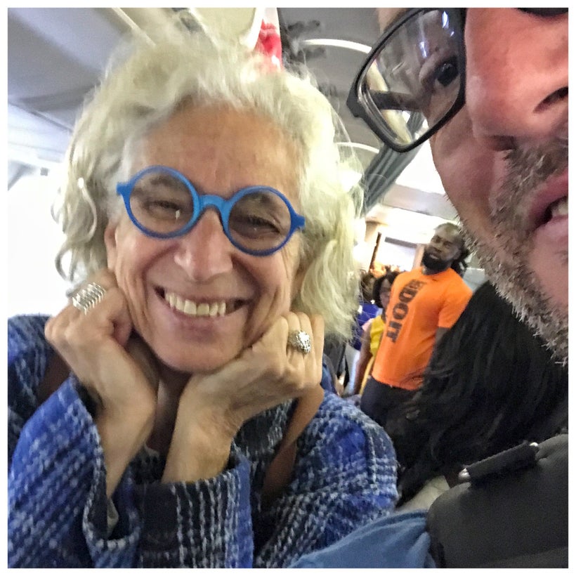 Dr. Aronson and Ed Collier getting ready to depart from JFK Airport, New York.