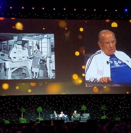 Marty Sklar shares a story about Harriet Burns at the D23 EXPO’s “Legends of Walt Disney Imagineering” panel.