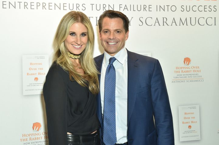 Deidre Ball and Anthony Scaramucci at a party for Scaramucci's book