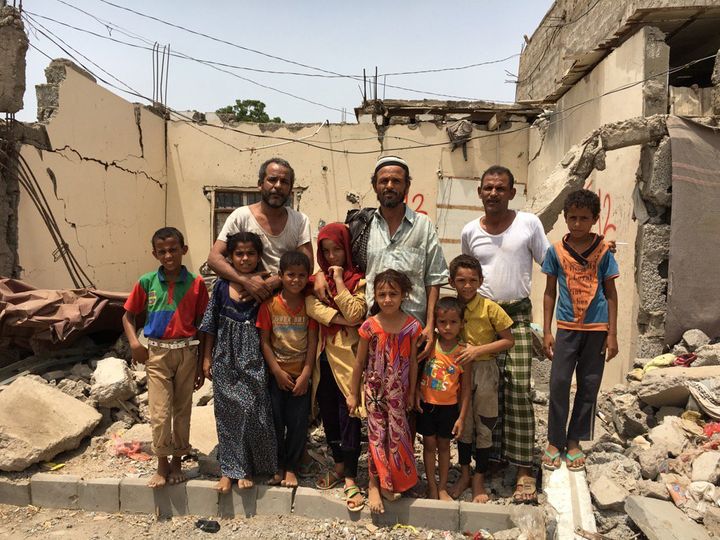 Aden Yemen - “The Awal family in the wreckage of their home - hit by two Saudi air strikes. Some of them still live in the ruins.” Courtesy: BBC, Orla Guerin. 