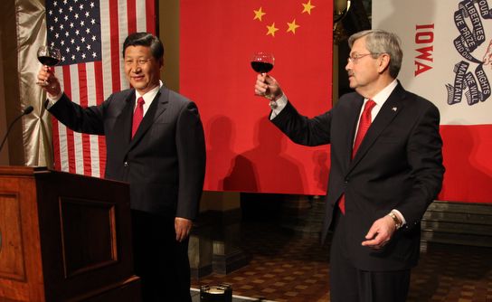 <p>Then Governor or Iowa, Terry Branstad, toasts U.S.-China agricultural partnership in 2012. Branstad would be confirmed as U.S. Ambassador to China five years later.</p>