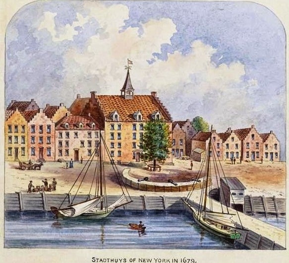 <p> <em>Louis Oram,</em> <em>View of Stadthuys, watercolor. </em></p>
