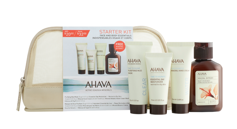 <strong>5 Piece Starter Kit </strong>from <a rel="nofollow" href="https://www.ahava.com/starter-kit-32-value" target="_blank"