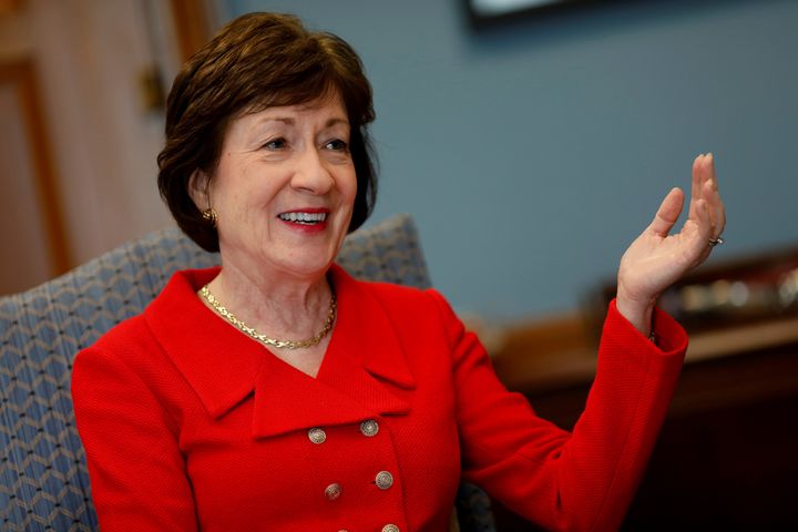 Sen. Susan Collins (R-Me.) cast one of three Republican votes against the so-called "skinny" repeal bill early on Friday morning.