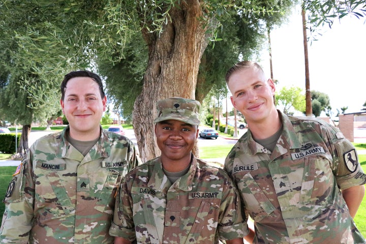 Nicole, Derrick, and Anastasia (trans soldiers stationed at Ft. Irwin, California)