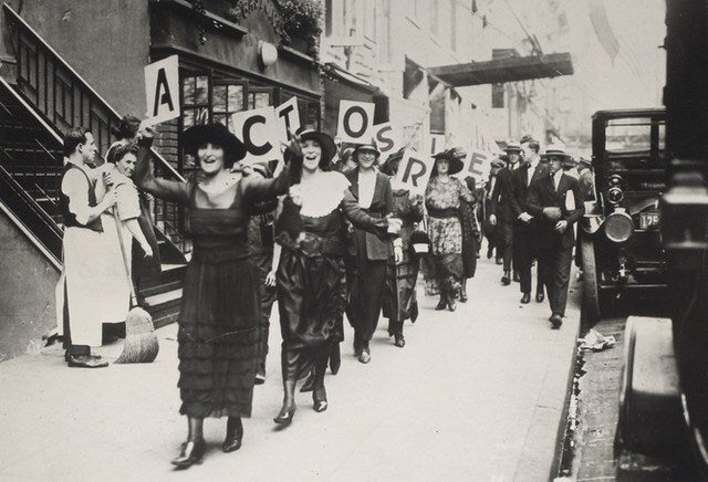 Actors on strike in the 1930s.