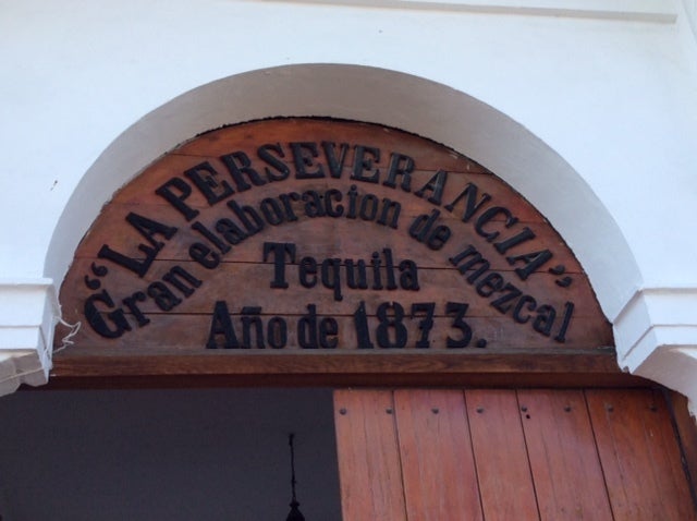 <p>The entrance to the Sauza distillery, La Perseverancia</p>