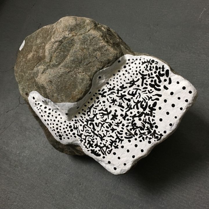 <p><em>Selknam Magic Stone, </em>2017, acrylic paint, 8x4x6 inches</p>