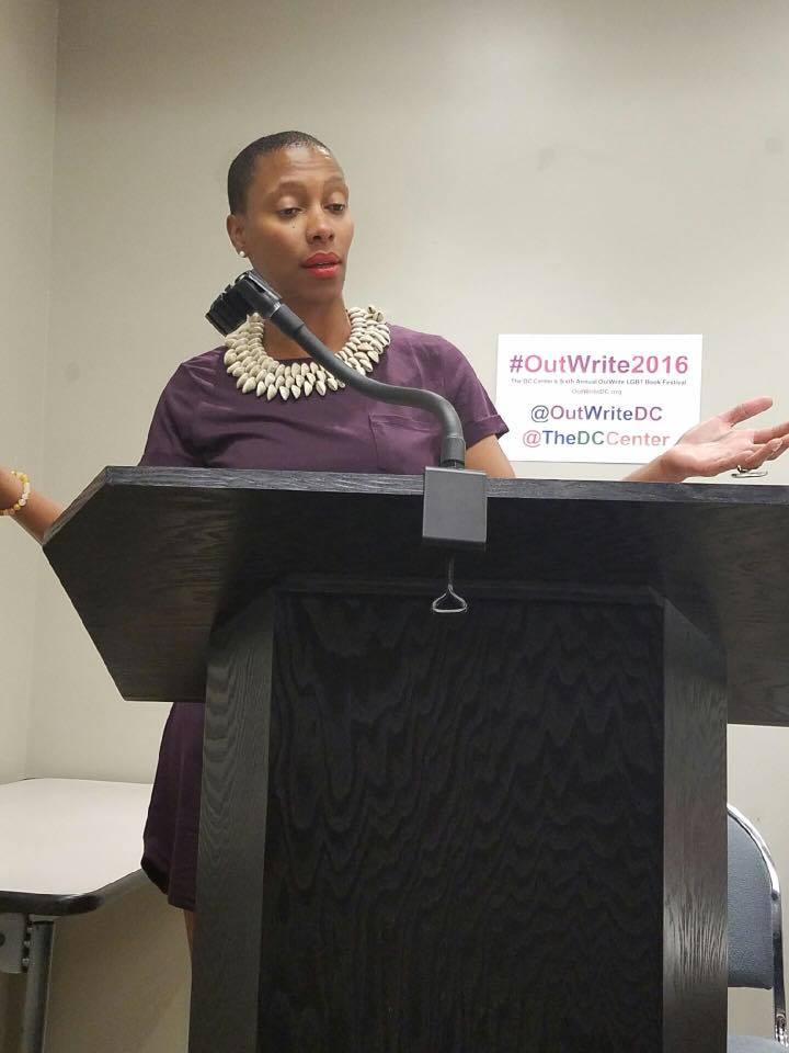 Imani Sims reading at OutWrite DC 2016.