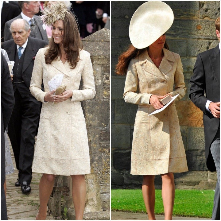 L: At Laura Parker Bowles' wedding in 2006. R: At Zara Phillips' wedding in 2011.