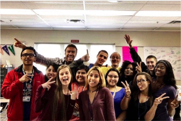 <em>Alex Boylan giving a DreamJobbing workshop at high schools in Florida. </em>