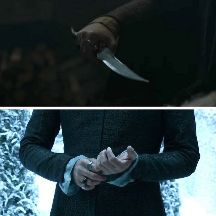 A shot from Episode 4, above, looks a lot like Littlefinger, below.