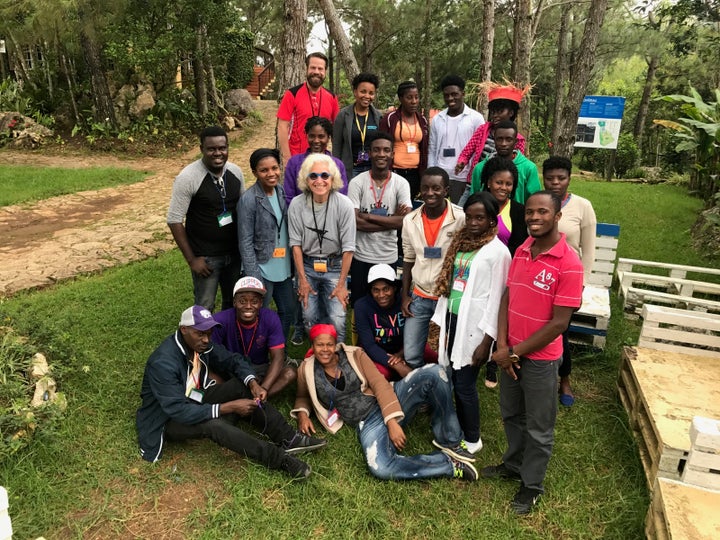 Dr. Aronson with Kan Etwal staff and volunteers, Kenscoff, Haiti. 