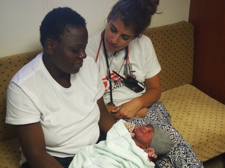 Alice, Constance and her newborn son.