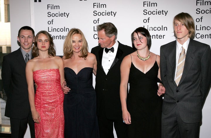 Sam Shepard and Jessica Lange pose with family members in 2006. 