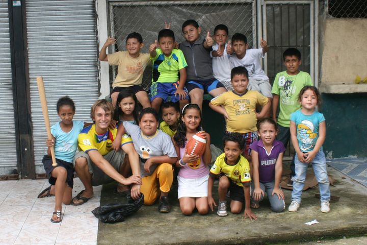 During his last few months in Ecuador, Nathan enjoyed teaching American sports (baseball and football) to children in the local market.