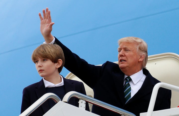 President Donald Trump and his son Barron. A series of books written in the late 19th century by Ingersoll Lockwood concerns a character named Baron Trump -- who finds a time portal in Russia thanks to a man named Don.