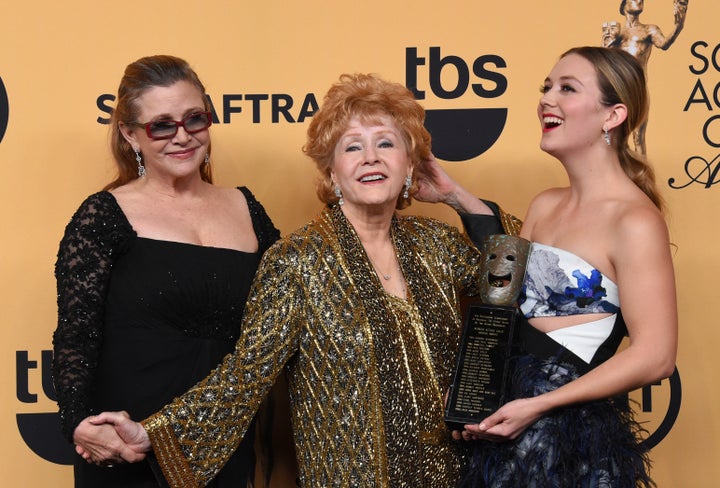 Carrie Fisher, Debbie Reynolds and Billie Lourd at the 21st Annual Screen Actors Guild Awards