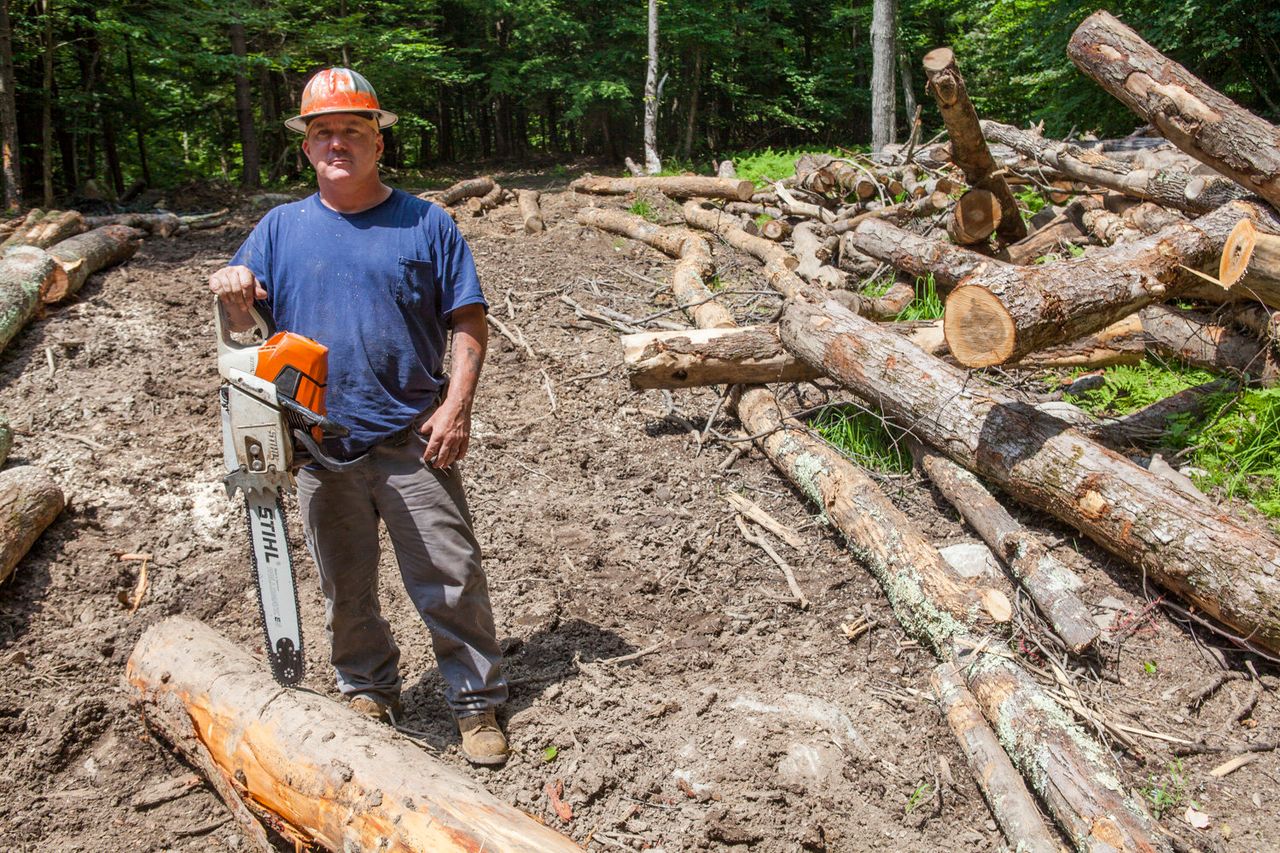 Tony Gale, 47, of Petersburgh, New York, has watched as the woods he's hunted and logged in for most of his life are being developed into expensive homes. 