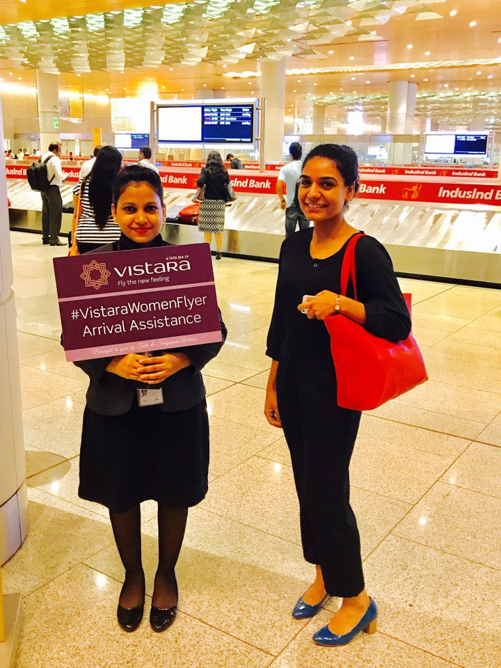 As part of the program, Vistara assists women traveling alone with booking seats, accessing baggage and safe transportation and even taxi escorts.