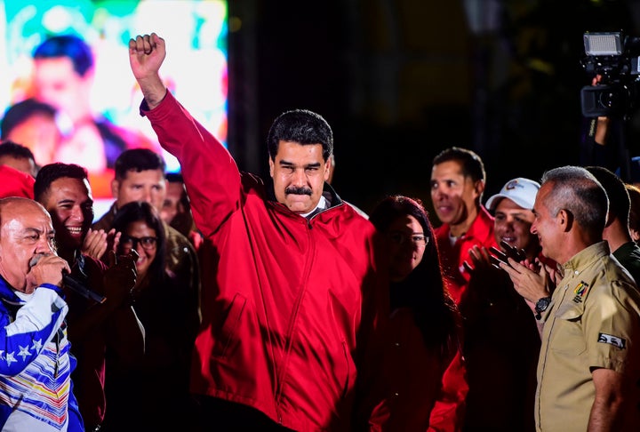 Venezuelan President Nicolás Maduro celebrates the results of the Constituent Assembly vote. Caracas. July 31, 2017.