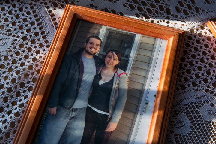 A photo of American Corey Coburn (left), who overdosed on fentanyl in November 2015, and his sister, Meghan Stuart