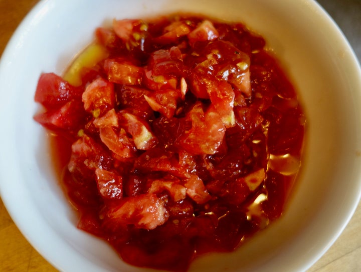 A chopped peeled tomato will add savoriness and moisture