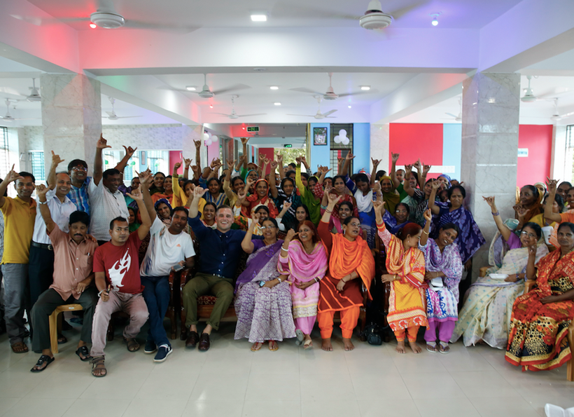 On Day Five of our trip to Bangladesh, I received a warm welcome from the mothers who make Apolis bags, heard the uplifting b