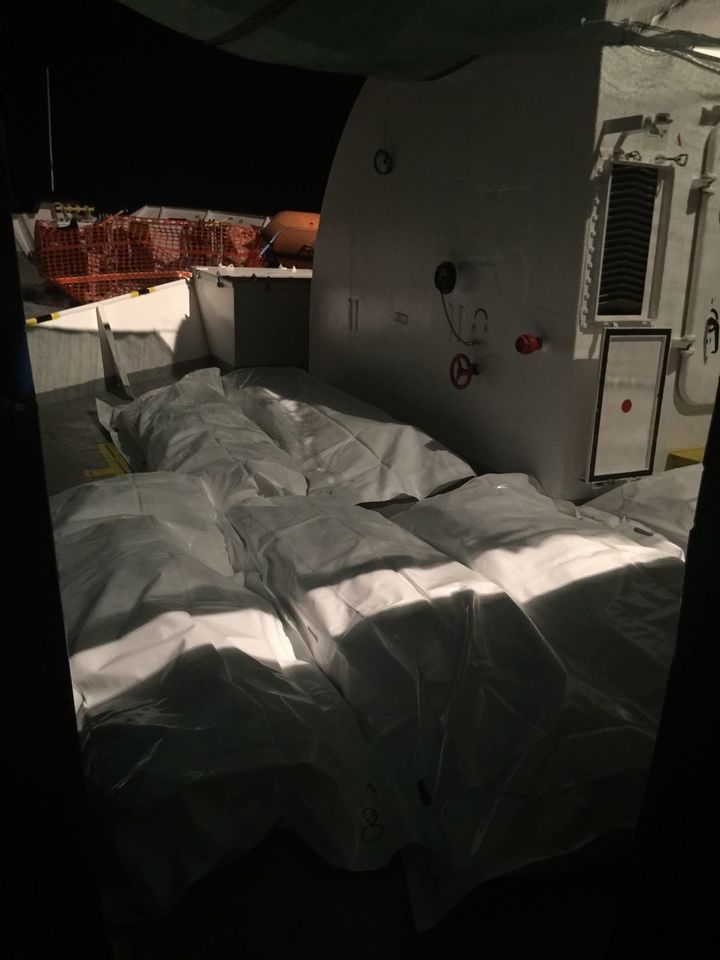 The bodies of those that died on board the Aquarius.