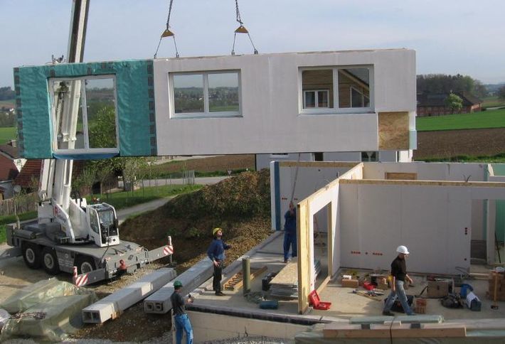 Prefabricated house construction