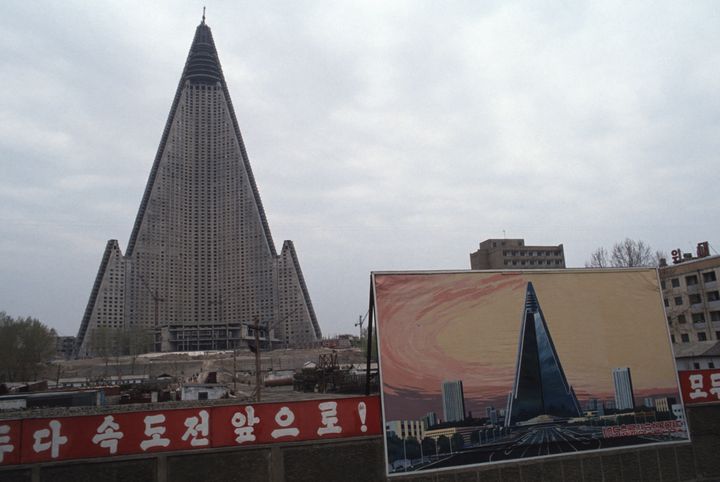 It was meant to be a grandiose landmark celebrating North Korea, but locals have dubbed it the 'Hotel of Doom' 