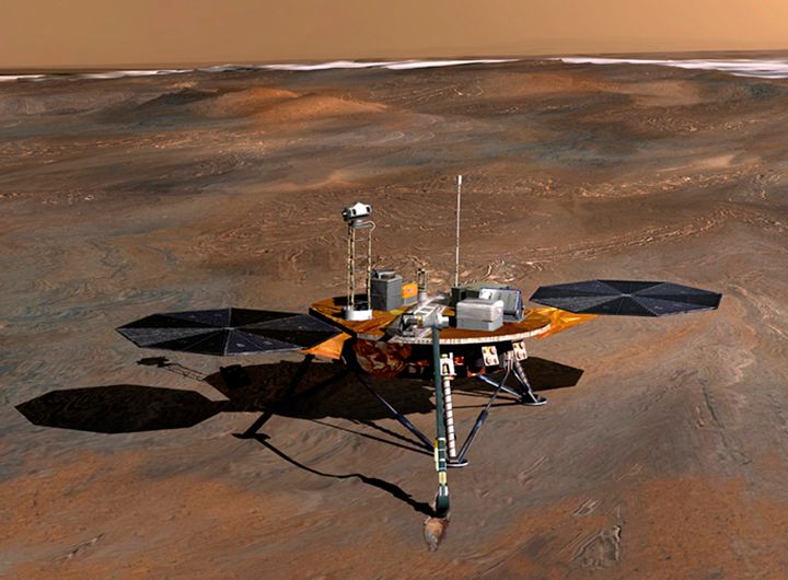 An artist's conception of NASA's Phoenix Mars Lander.