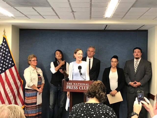 <p>Mary Anne Hitt speaks at a press conference urging the EPA to not delay clean water standards.</p>