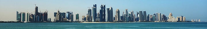 Skyline of Doha, the capital of Qatar, May 2013