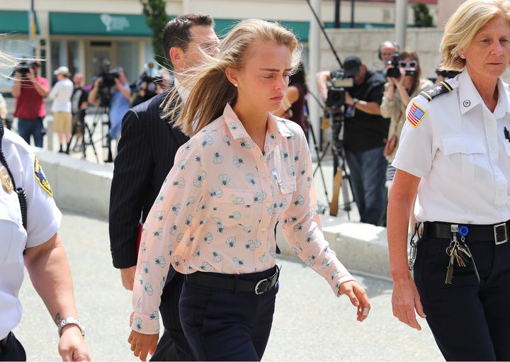 Michelle Carter arrives at Taunton District Court in Taunton, Massachusetts, on June 16 to hear the verdict in her trial.