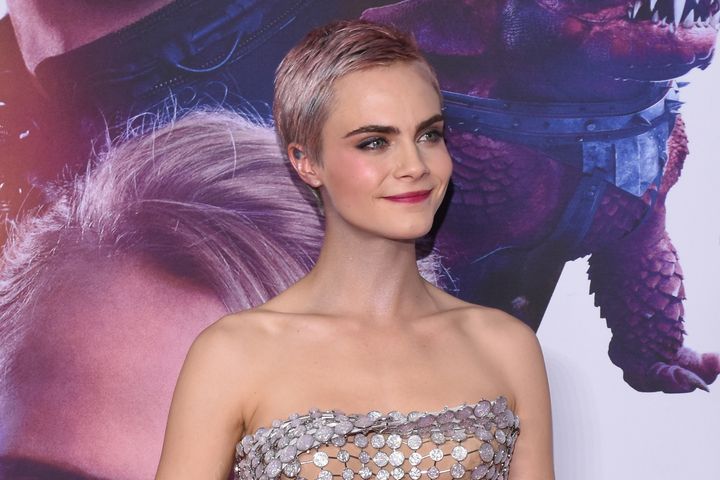 Cara Delevingne on the red carpet of Valerian and the City of a Thousand Planets Mexico City film premiere at Toreo Parque Central on 2 August 2017 in Mexico City, Mexico