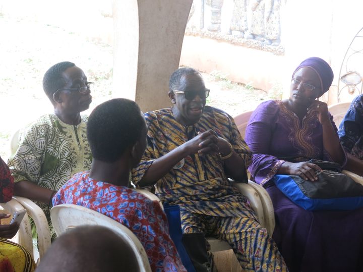 <p>Professor Jacob K. Olupona teaches students at the first IAS about the rich history of Yoruba traditions in Ife city. </p>