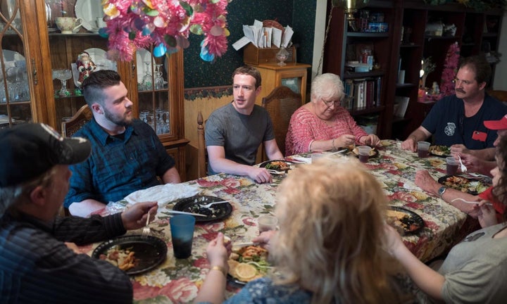 Mark Zuckerberg dines with a family in Ohio