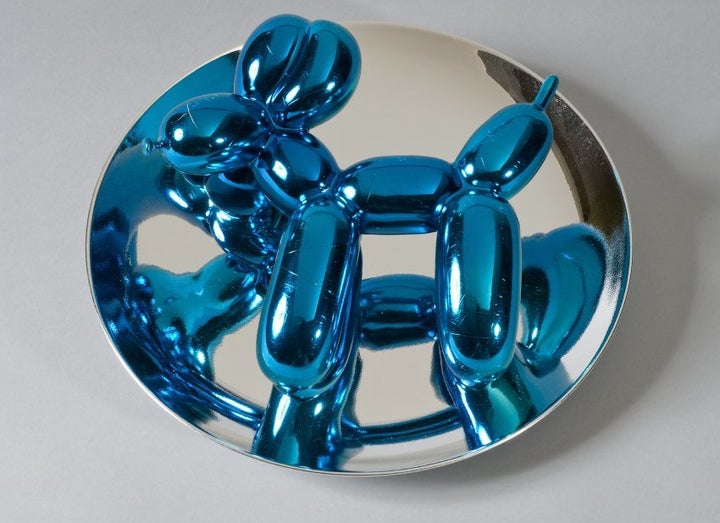 <p>Jeff Koons, <em>Balloon Dog (Blue) </em>(2002), Limited Edition, 50/2300, Cast Porcelain with Metallic Finish, <em>Housatonic Museum of Art Purchase,</em> <em>2003.4.01</em> </p>