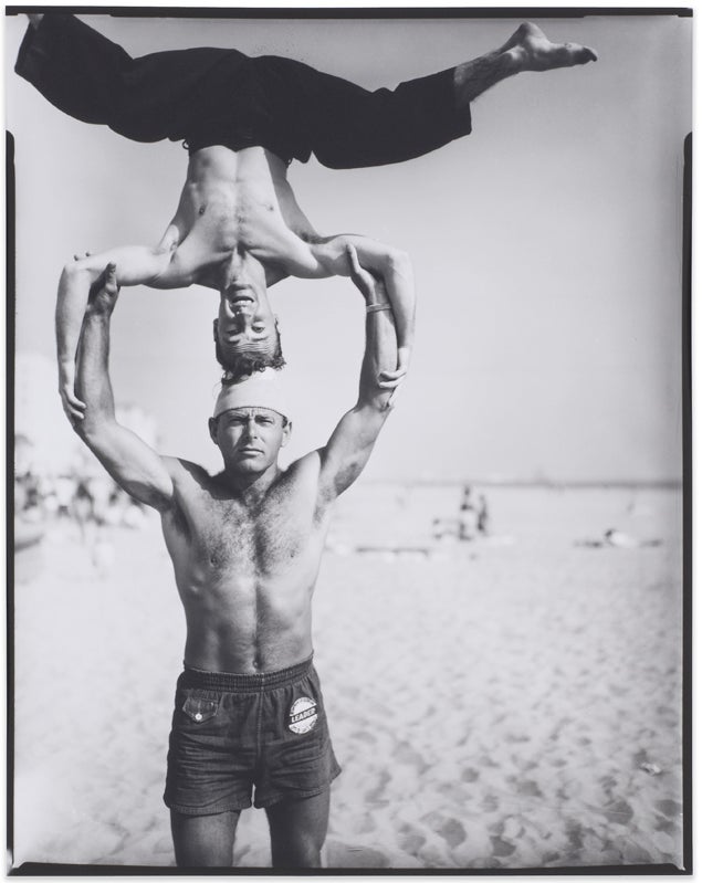 <p> Larry Silver, <em>Headstand, Muscle Beach, Santa Monica</em> (1954), Gelatin silver perint, 2016.03.02 </p>