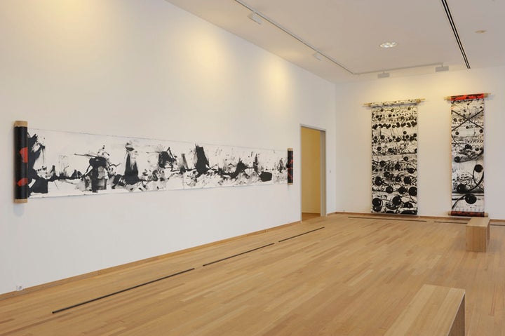 <p> Joe Zucker, <em>Installation View of Scrolls</em> (2017), Housatonic Museum of Art </p>
