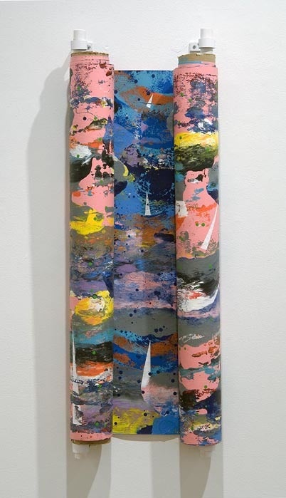 <p> Joe Zucker, <em>Untitled (Sail) </em>(2007), Latex on paper with cardboard tubes, 42 1/2 inches x variable</p>