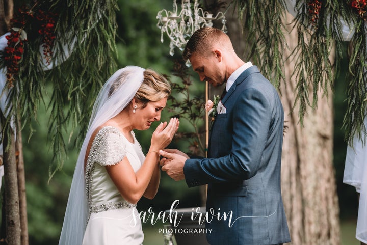 The bride received a sentimental surprise from a dearly departed relative.