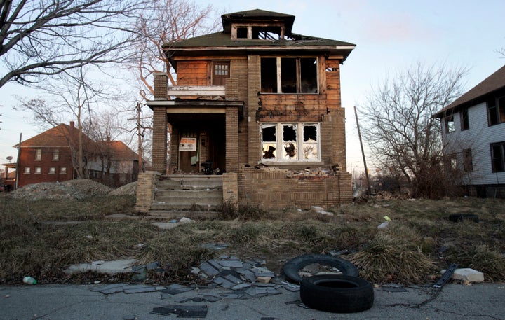 An abandoned, vacant house is seen in Detroit on Jan. 3, 2012.